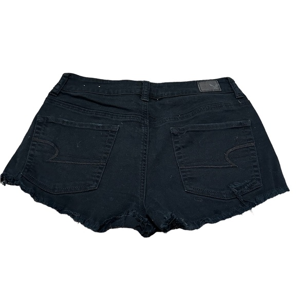 AMERICAN EAGLE  BLACK HI RISE FESTIVAL STRETCH SHORTS SIZE 8 - Picture 2 of 4